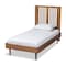 Baxton Studio Kioshi Mid-Century Modern Transitional Ash Walnut Finished Wood Twin Size Platform Bed 180-11150-11158-Zoro - alternate 1